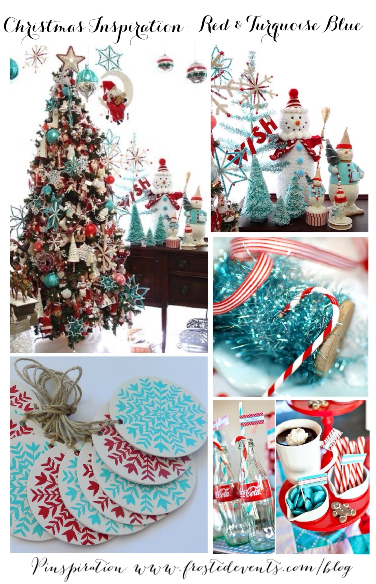 Christmas Decorations for the Home Red and Aqua Blue
