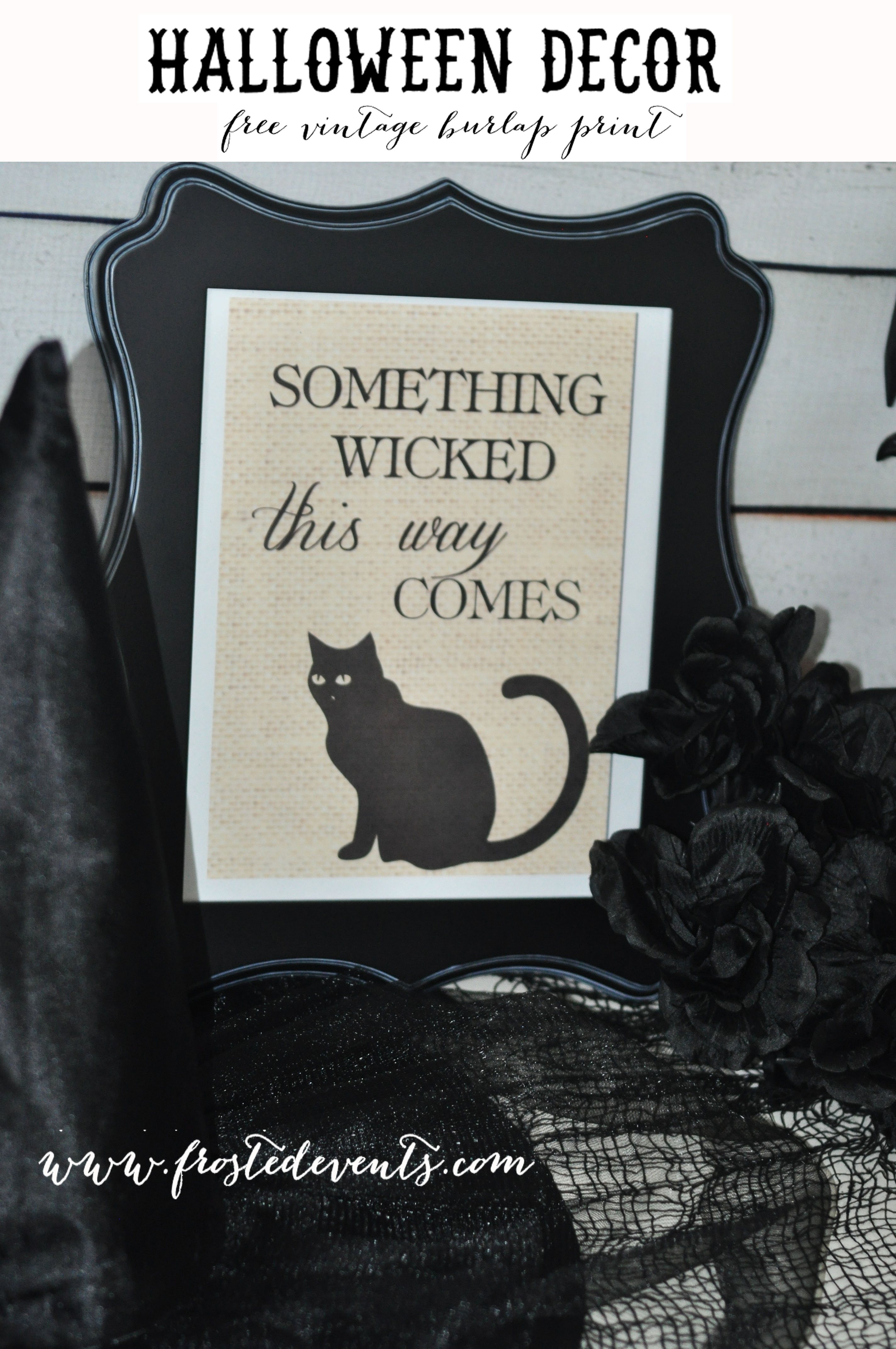 Vintage Halloween Print- Something Wicked- www.frostedevents.com Free Printables