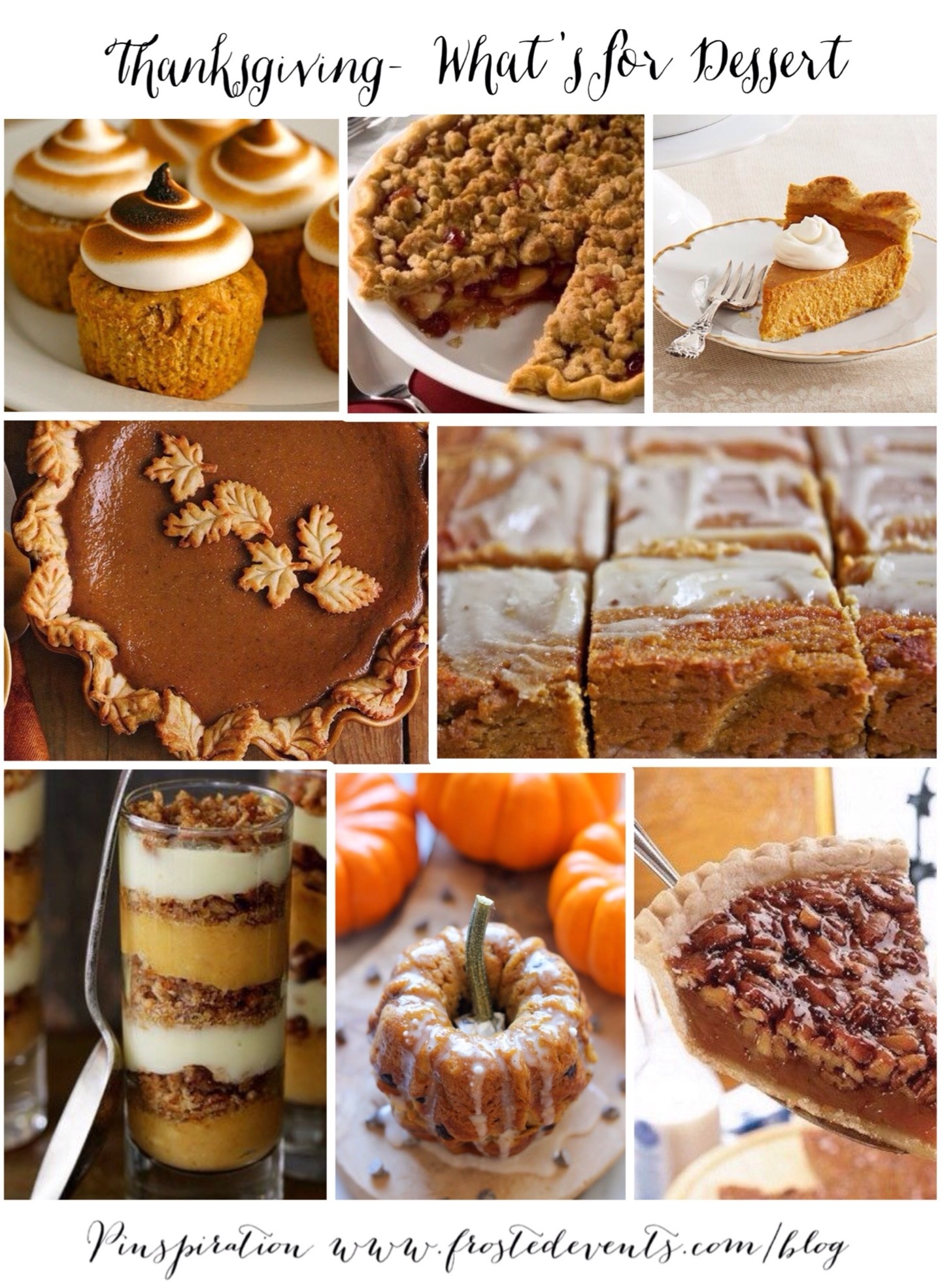 Thanksgiving Dessert Recipe Ideas and Inspiration www.frostedevents.com