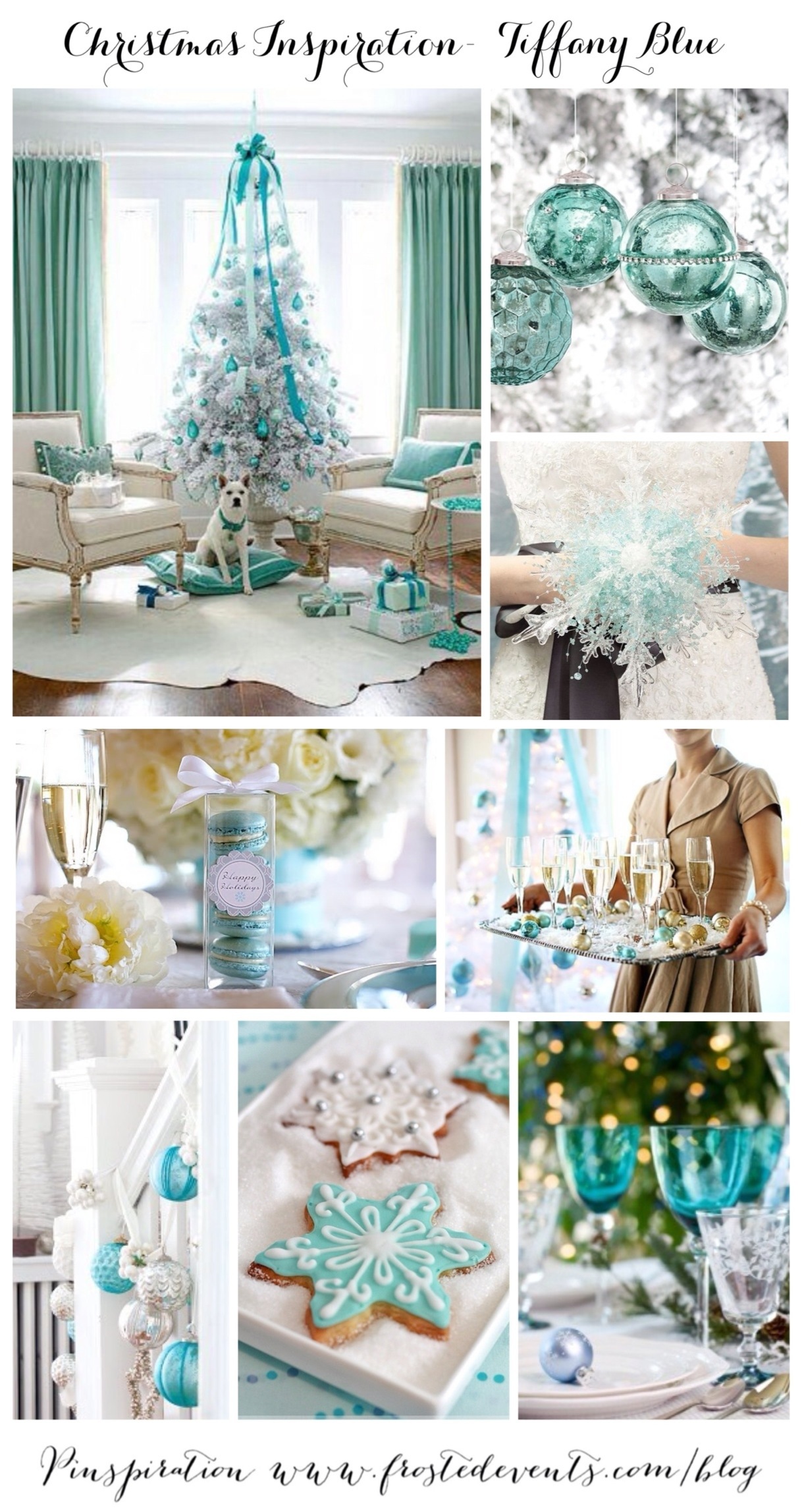 Christmas Inspiration- Tiffany Blue www.frostedevents.com Aqua Christmas Tree & Decor