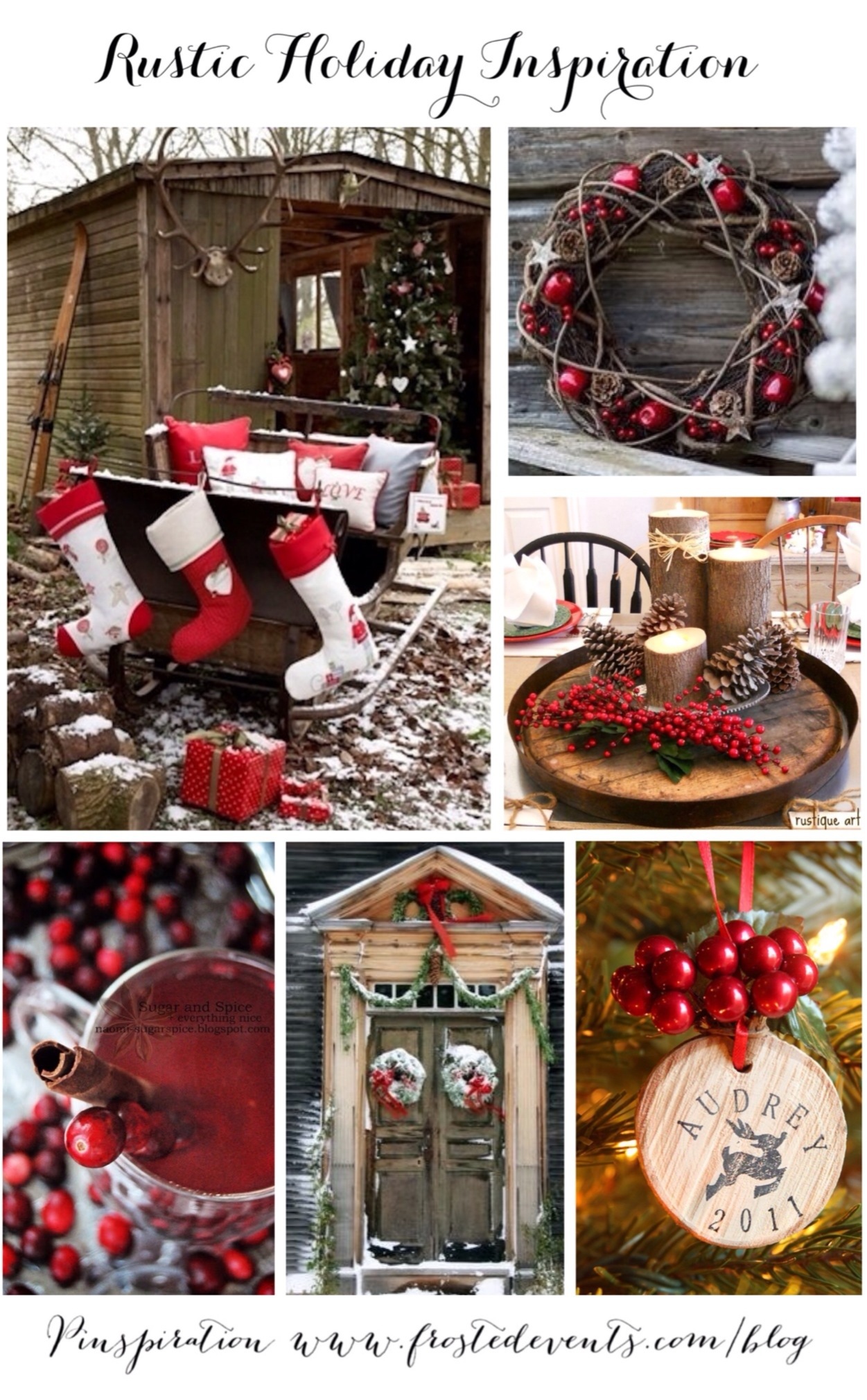 Rustic Holiday Inspiration www.frostedevents.com Christmas Ideas
