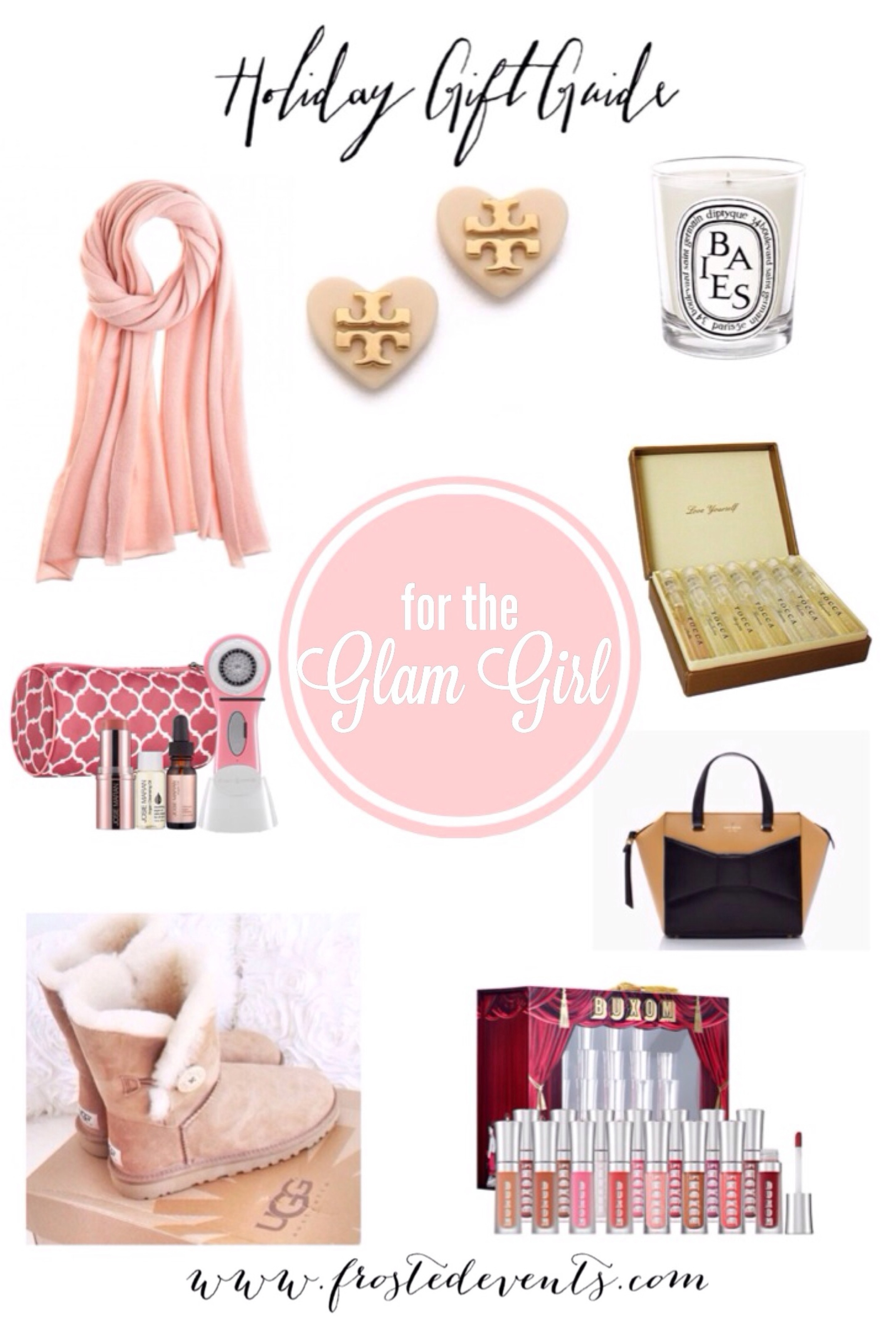 Holiday Gift Guide for the Glam Girl www.frostedevents.com Christmas Gift List for Her