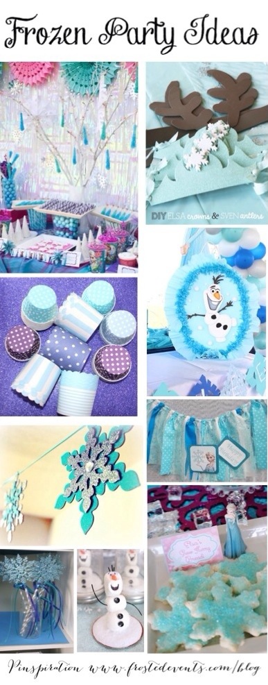 Disney Frozen Theme Party Ideas and Inspiration- www.frostedevents.com -Cake, cupcakes, crafts, favors, decorations