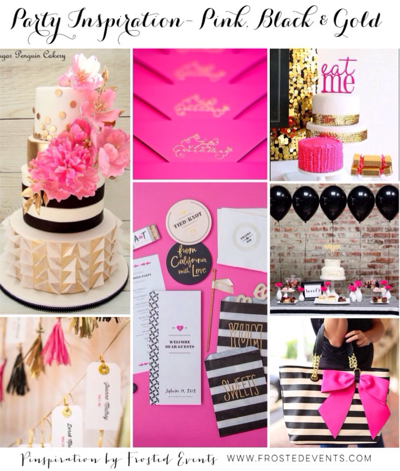 Party Inspiration Pink Black and Gold www.frostedevents.com