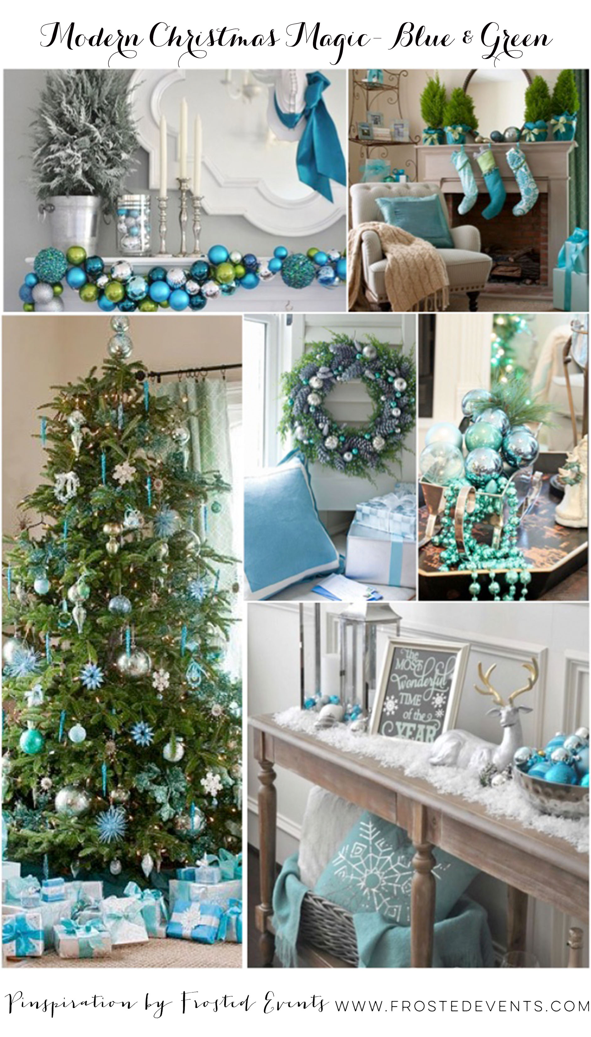 Modern Christmas Magic- Blue & Green