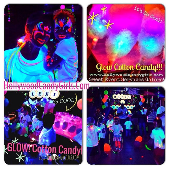 Neon Glow in the Dark Party IDeas Teen Party Glow Cotton Candy 