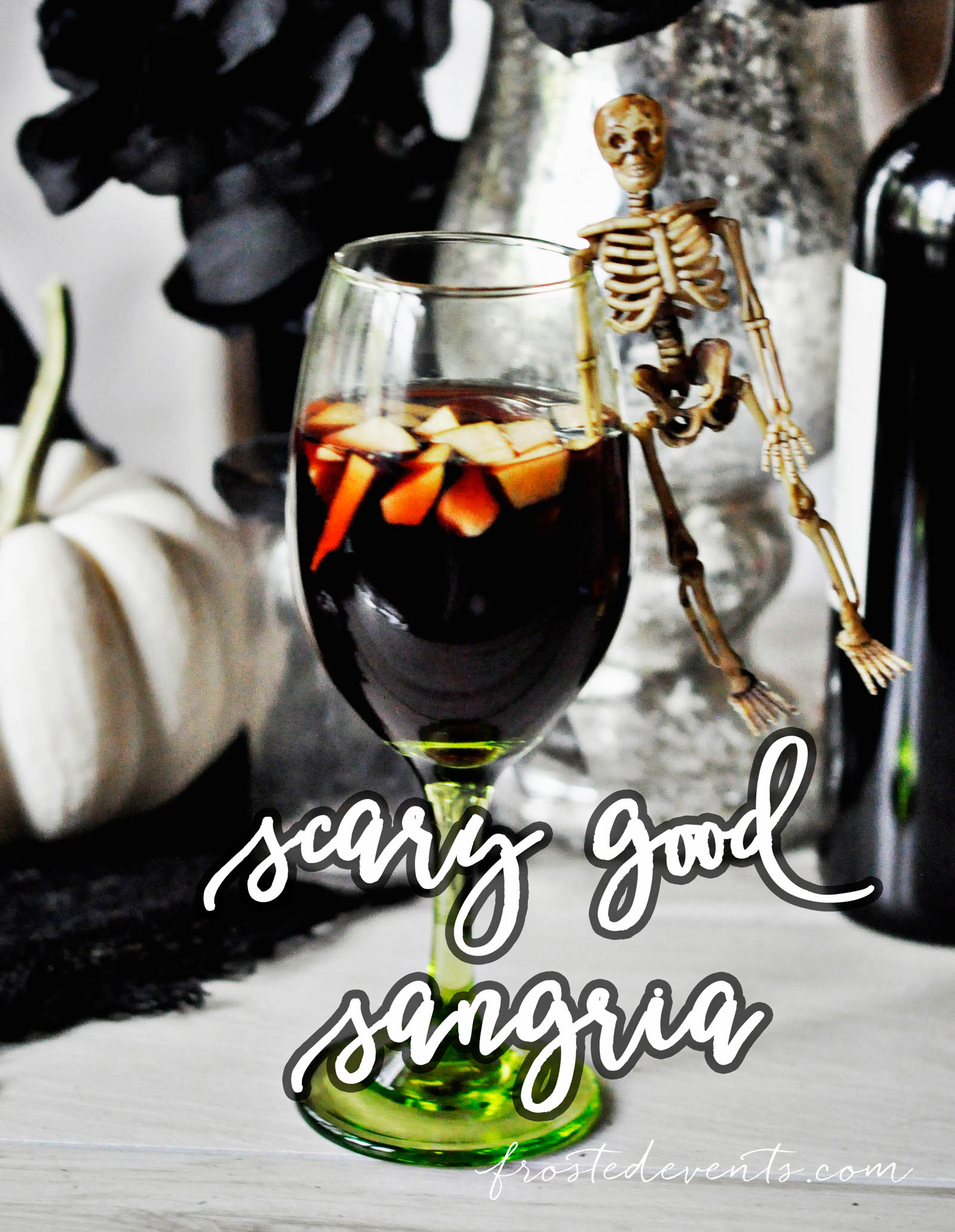 Halloween Party Drinks- Halloween Cocktails- Scary Good Sangria frostedeventscom