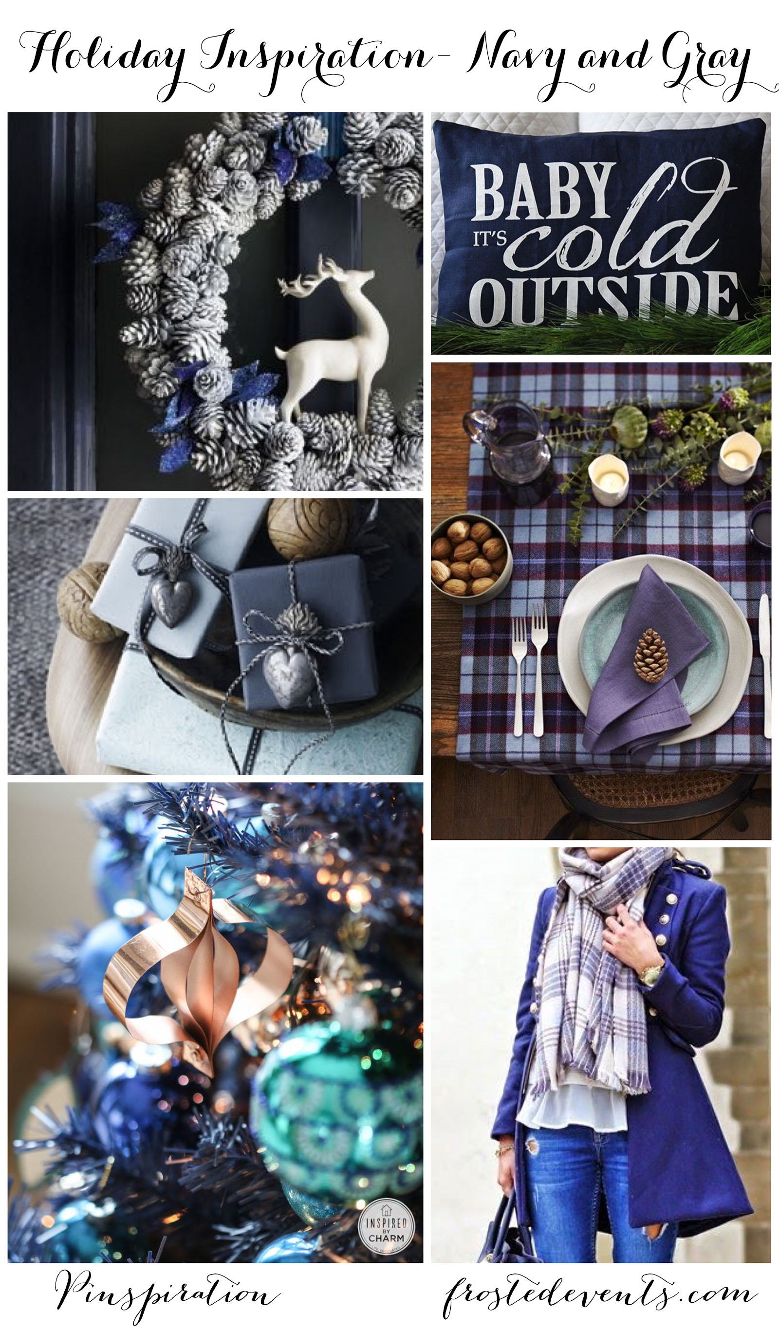 Christmas Decor Ideas + Blue and Gray Christmas + Blue Holiday Inspiration