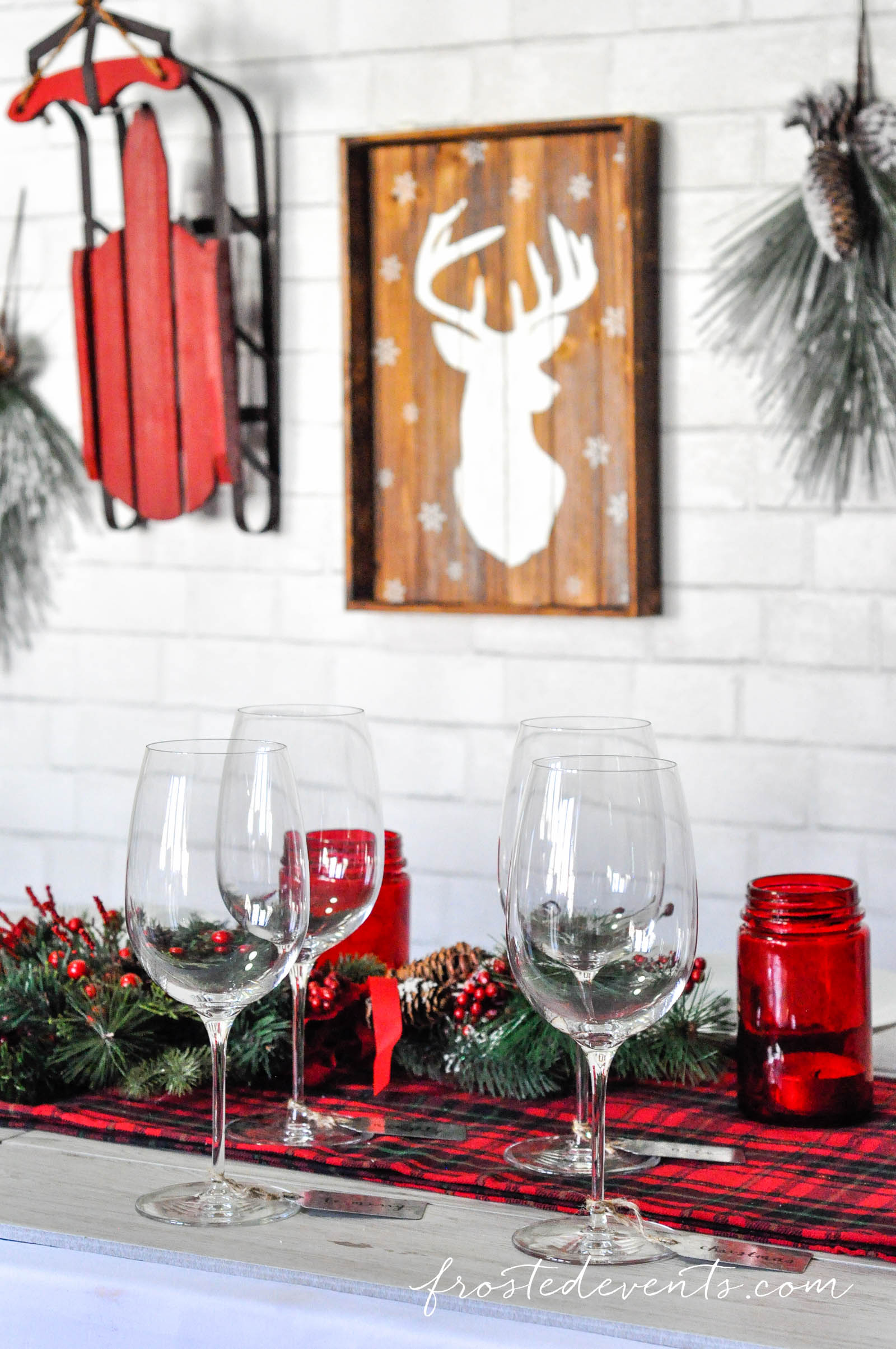 Christmas Dinner Party- Reindeer and Red Plaid Festive