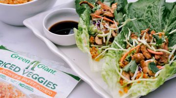Easy Recipes - Chicken Lettuce Wraps with Cauliflower Rice Green Giant Riced Veggies via Misty Nelson frostedmoms.com @frostedevents