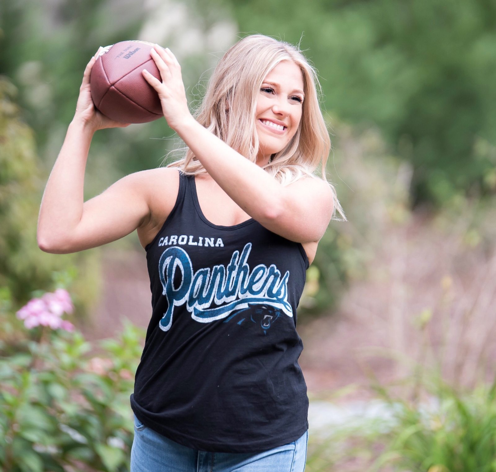 Carolina Panther Apparel NFL Fanstyle Football Fashion and Fun via Misty Nelson Influencer and Lifestyle Blogger frostedblog @frostedevents Patriots fashion and Carolina Panthers Fashion 