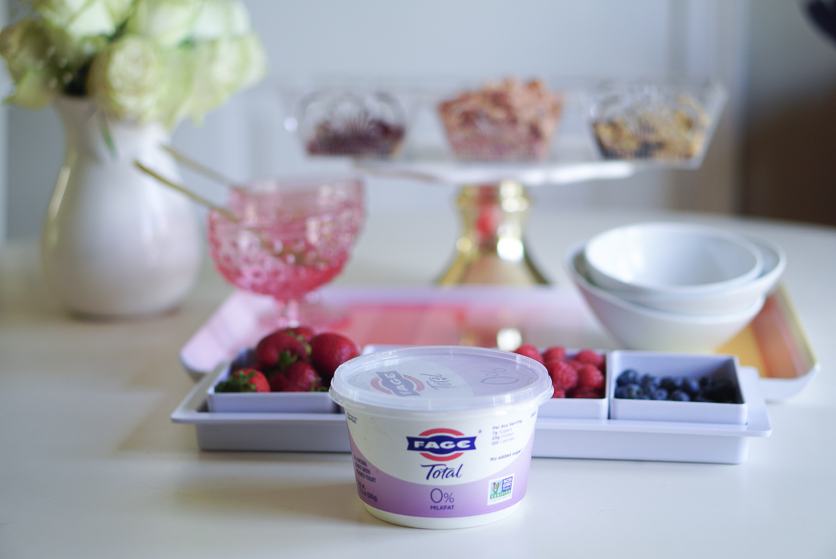 FAGE Yogurt Bar - Greek Yogurt Bowls at home via Misty Nelson, Frosted Blog @frostedevents