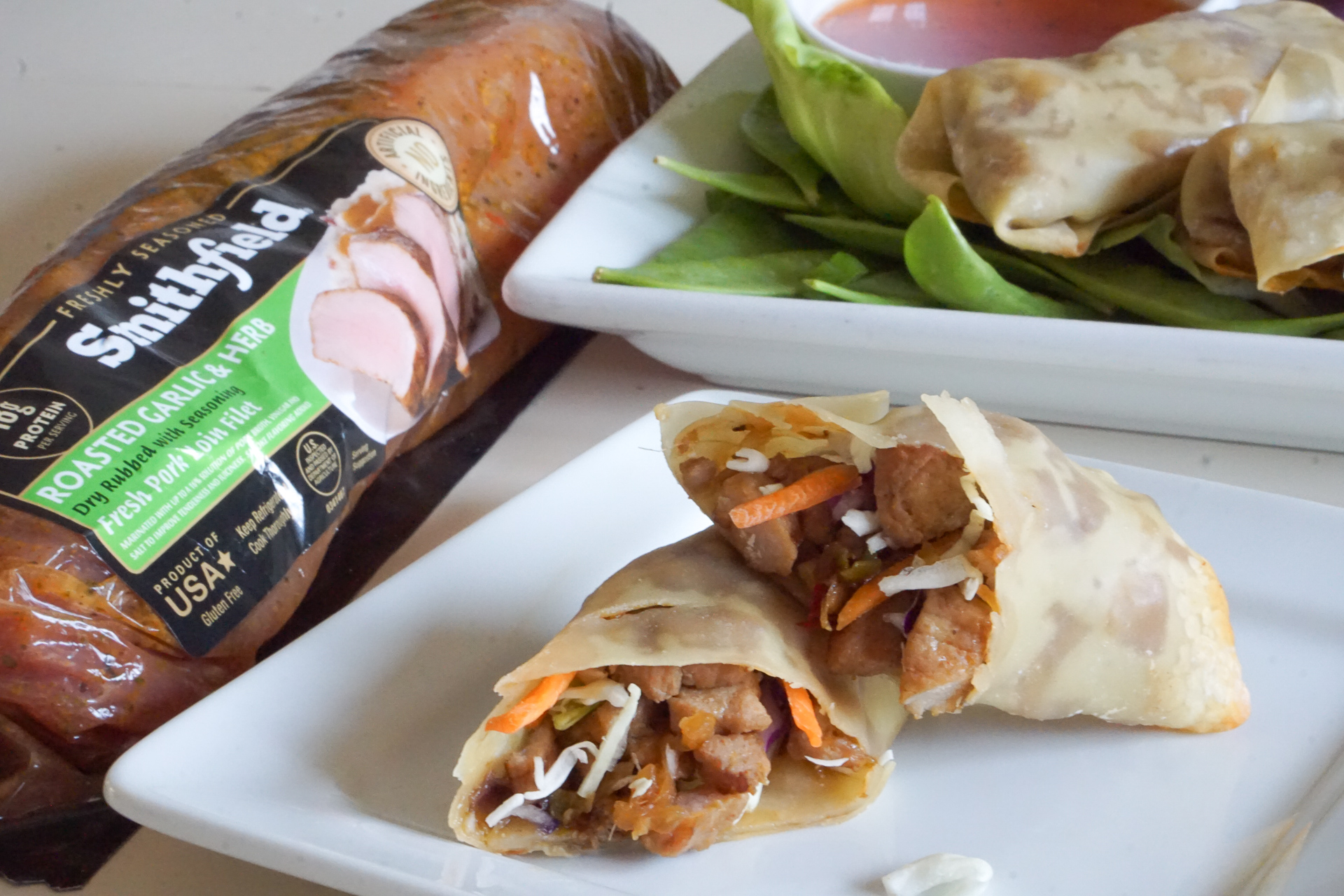 Crispy Pork and Vegetable Spring Rolls