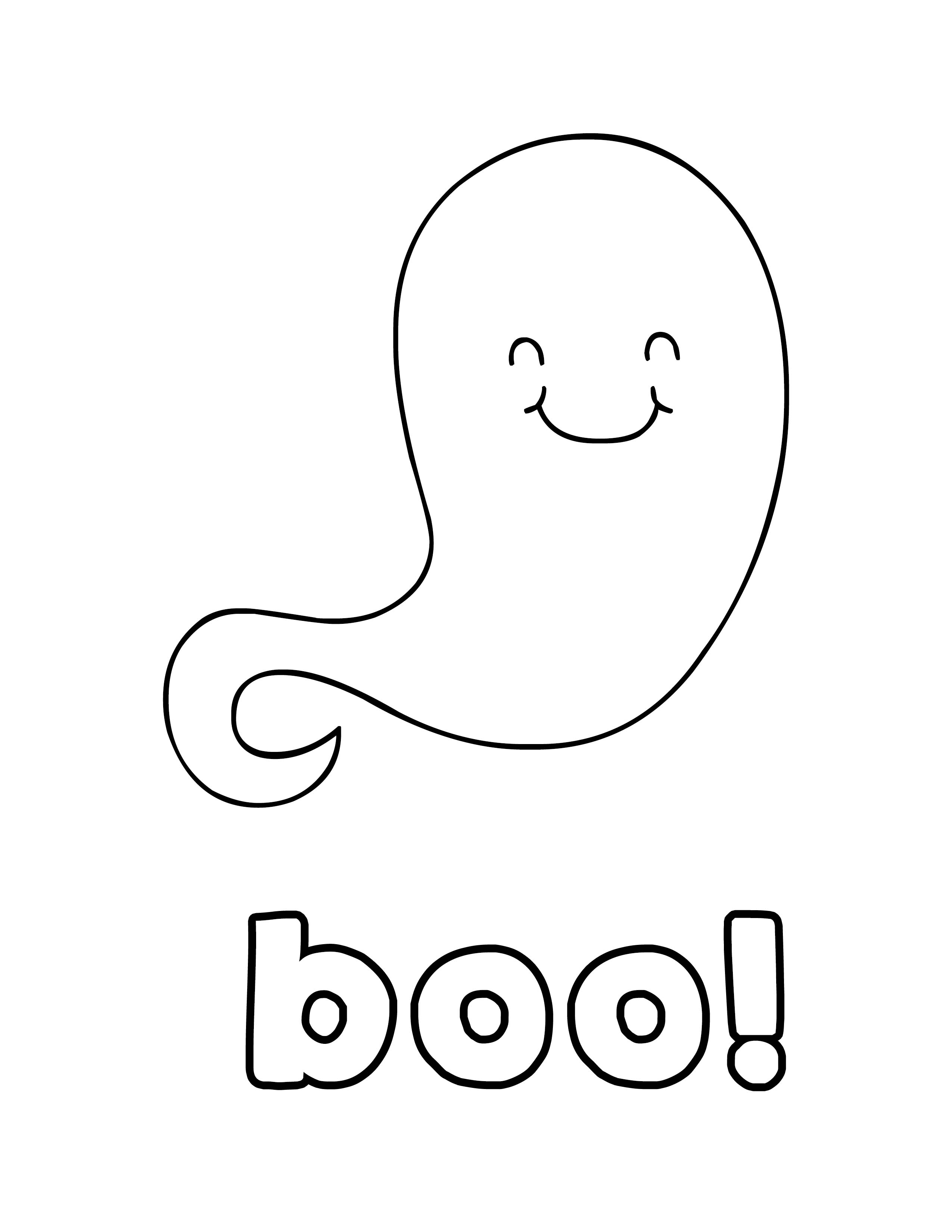 Halloween Coloring Pages -ghost boo- free printable coloring pages for kids - Misty Nelson @frostedevents