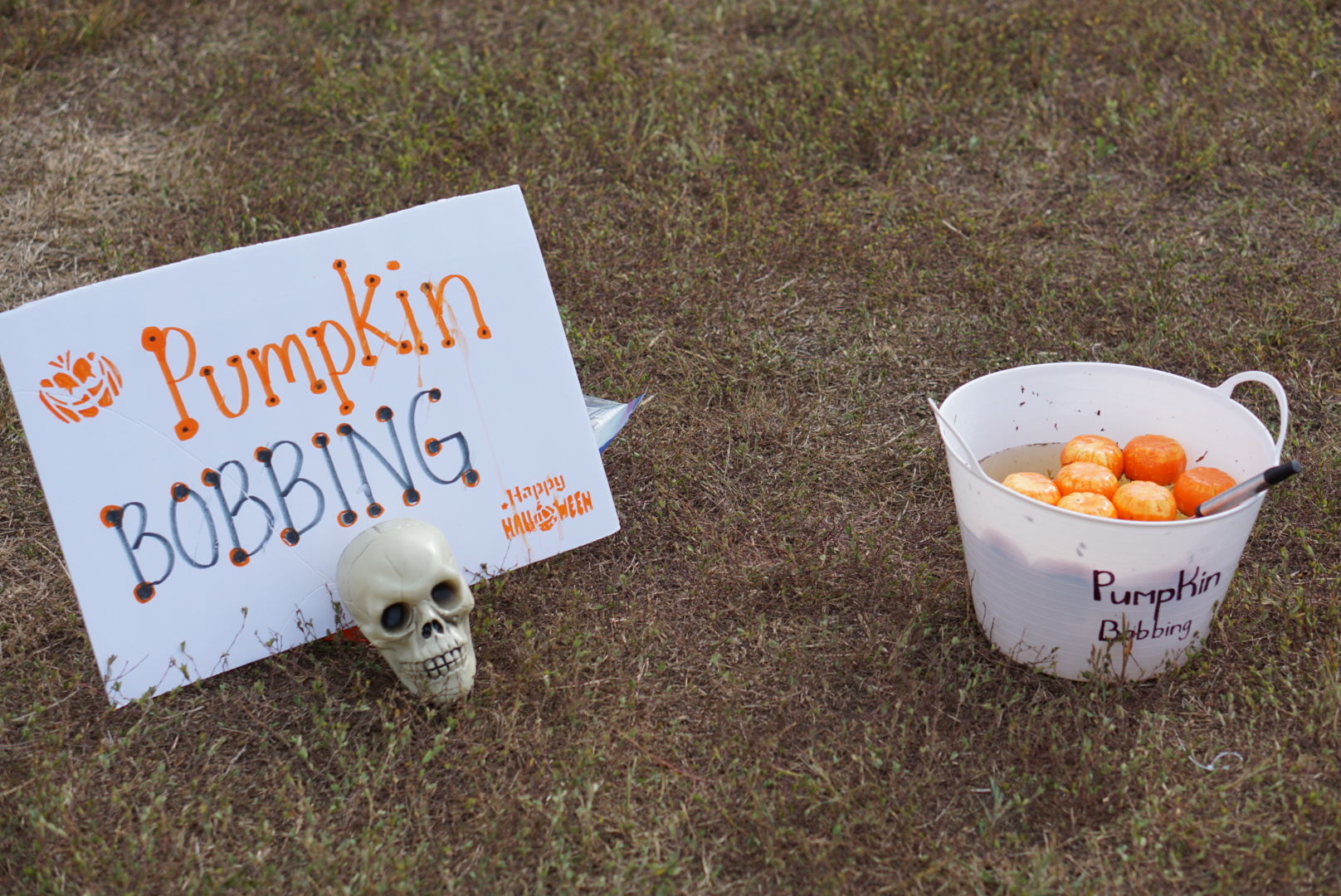 Halloween Games for Kids - Pumpkin Bobbing - Fun Kids Games via Misty Nelson, mom blogger @frostedevents