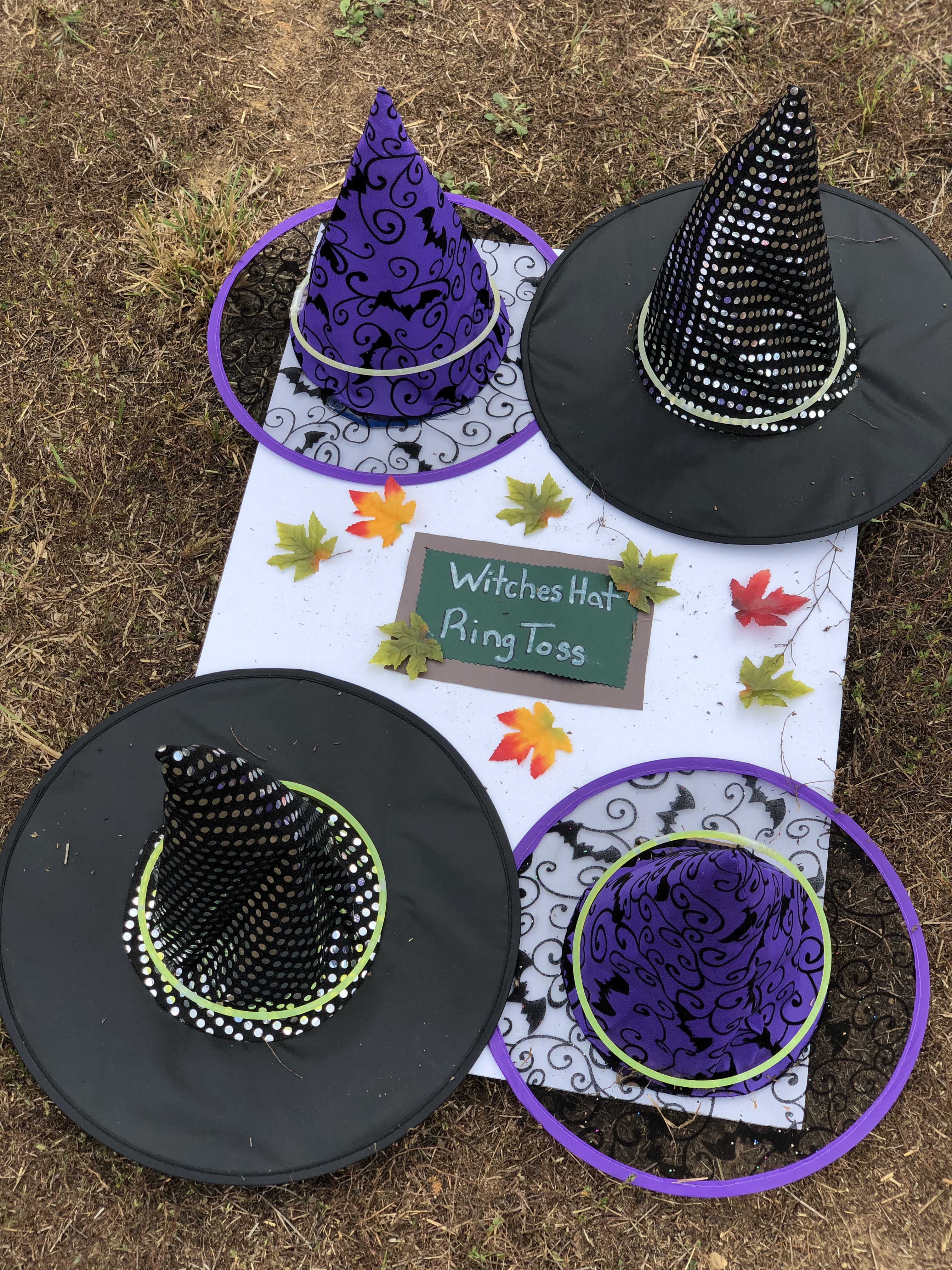 Halloween Games for Kids - Witches Hat Ring Toss - Fun Kids Games via Misty Nelson, mom blogger @frostedevents