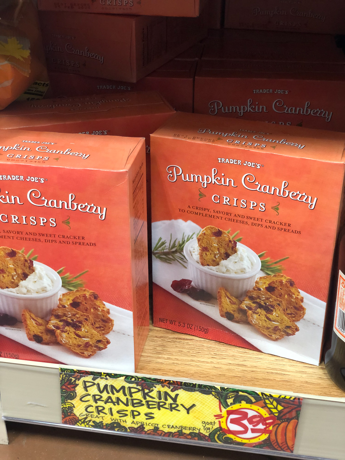 50+ Trader Joe's Pumpkin Favorites and Fall Eats - Pumpkin Cranberry Crisps