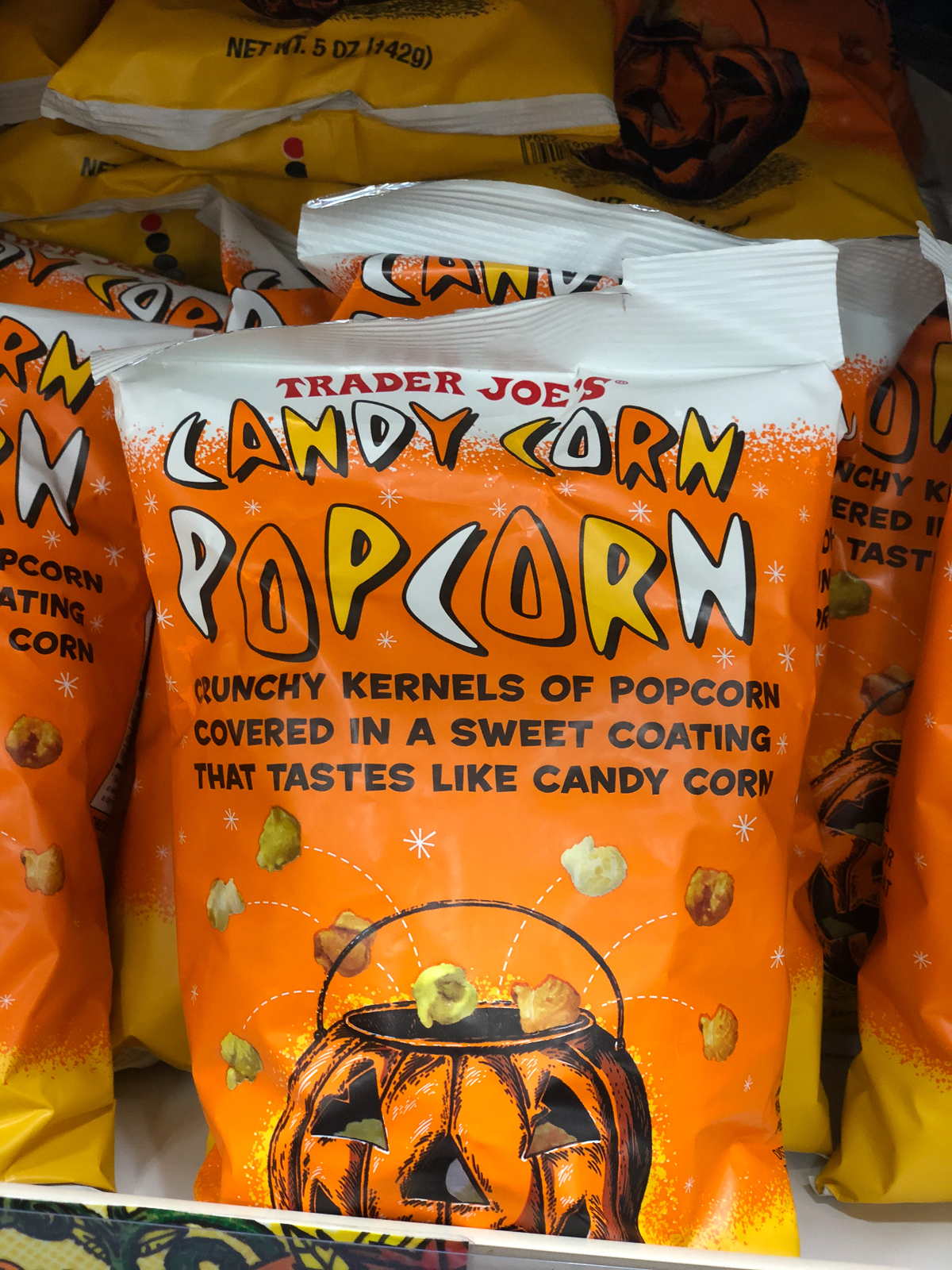 50+ Trader Joe's Pumpkin Favorites and Fall Eats - Candy Corn Popcorn