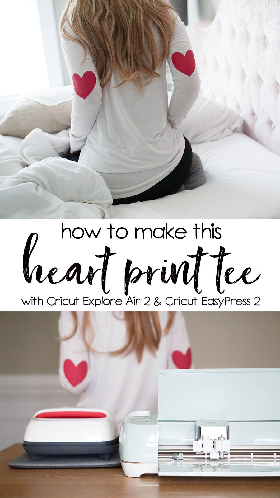 Valentine's Day Craft with Cricut - DIY projects, heart patch sleeve @frostedevents