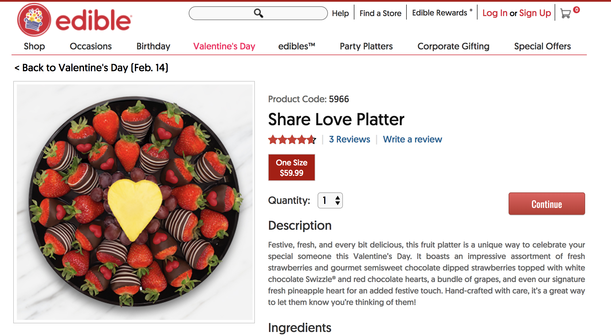 Edible Arrangements Valentines Gift Ideas - Chocolate Covered Strawberry Platter
