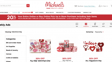 Michaels Near Me - coupon code and discount codes for Valentine's Day crafts and decorations
