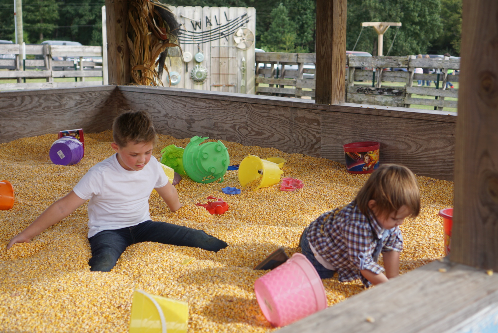 Corn Mazes in NC - Pumpkin Patches and Fall Things to Do - North Carolina - Alpha and Omega - corn bin