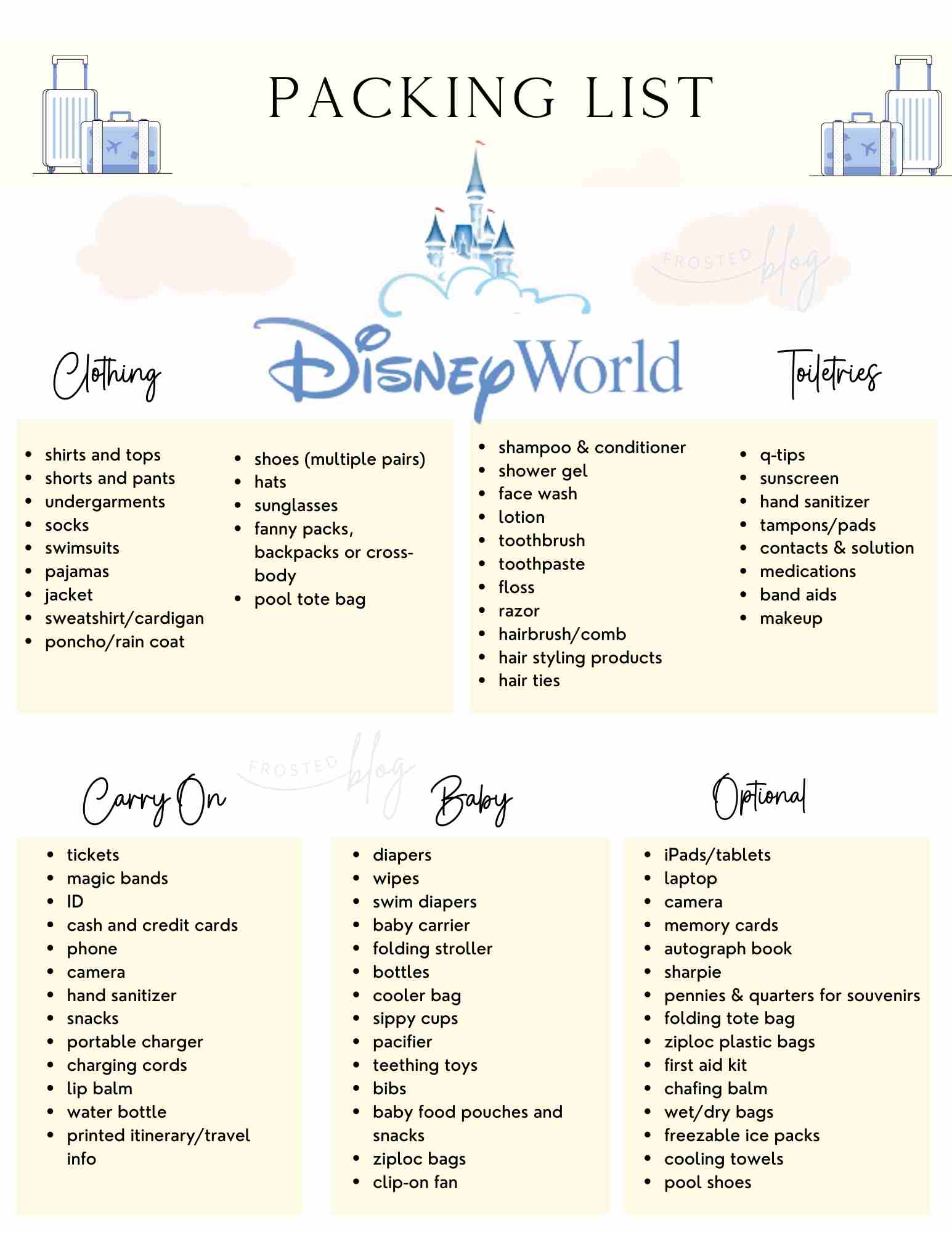 disney packing list