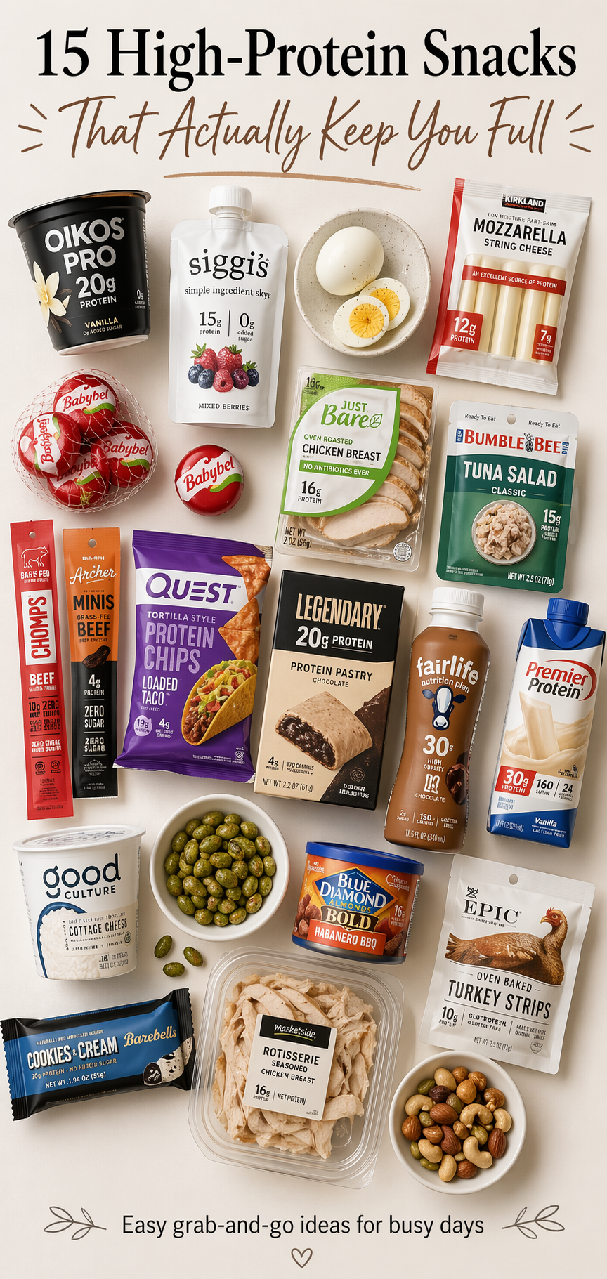 15 High-Protein Snacks That Actually Keep You Full — Easy Grab-and-Go Ideas for Busy Days