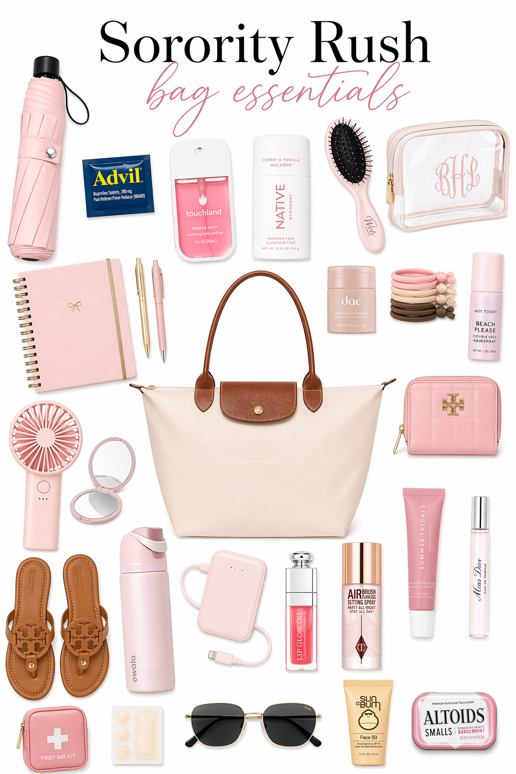sorority rush bag essentials