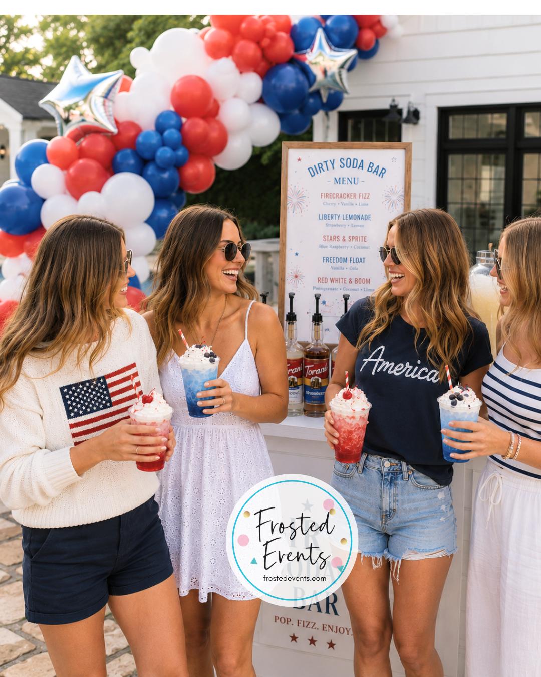 Americana Dirty Soda Bar for Fourth of July Setup
